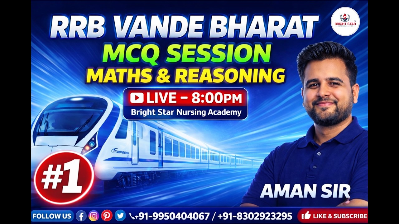 RRB VANDE BHARAT | MATH & REASONING MCQ SESSION | BY AMAN SIR