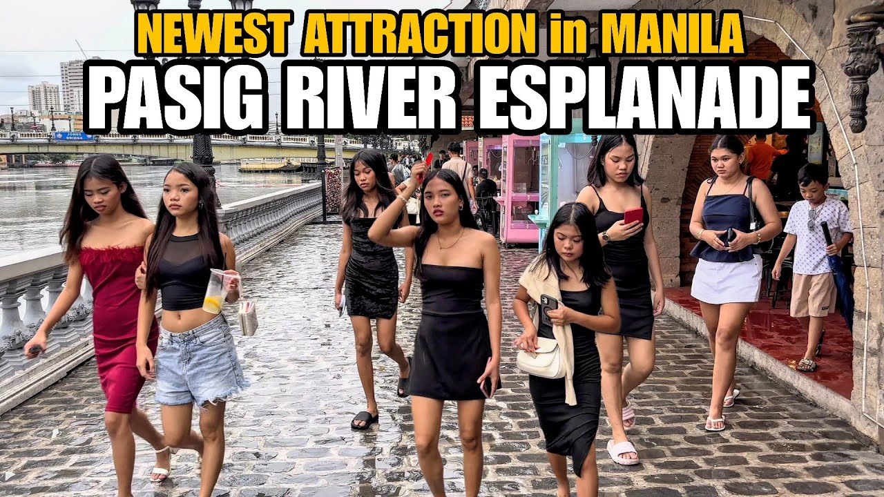 PASIG RIVER ESPLANADE STREET FOOD TOUR & NEWEST ATTRACTION IN MANILA [4K]