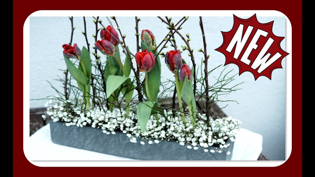 DIY Frühlingsdeko mit Tulpen und Kirschzweigen selber machen Dekoidee 2019 I KatisweltTV