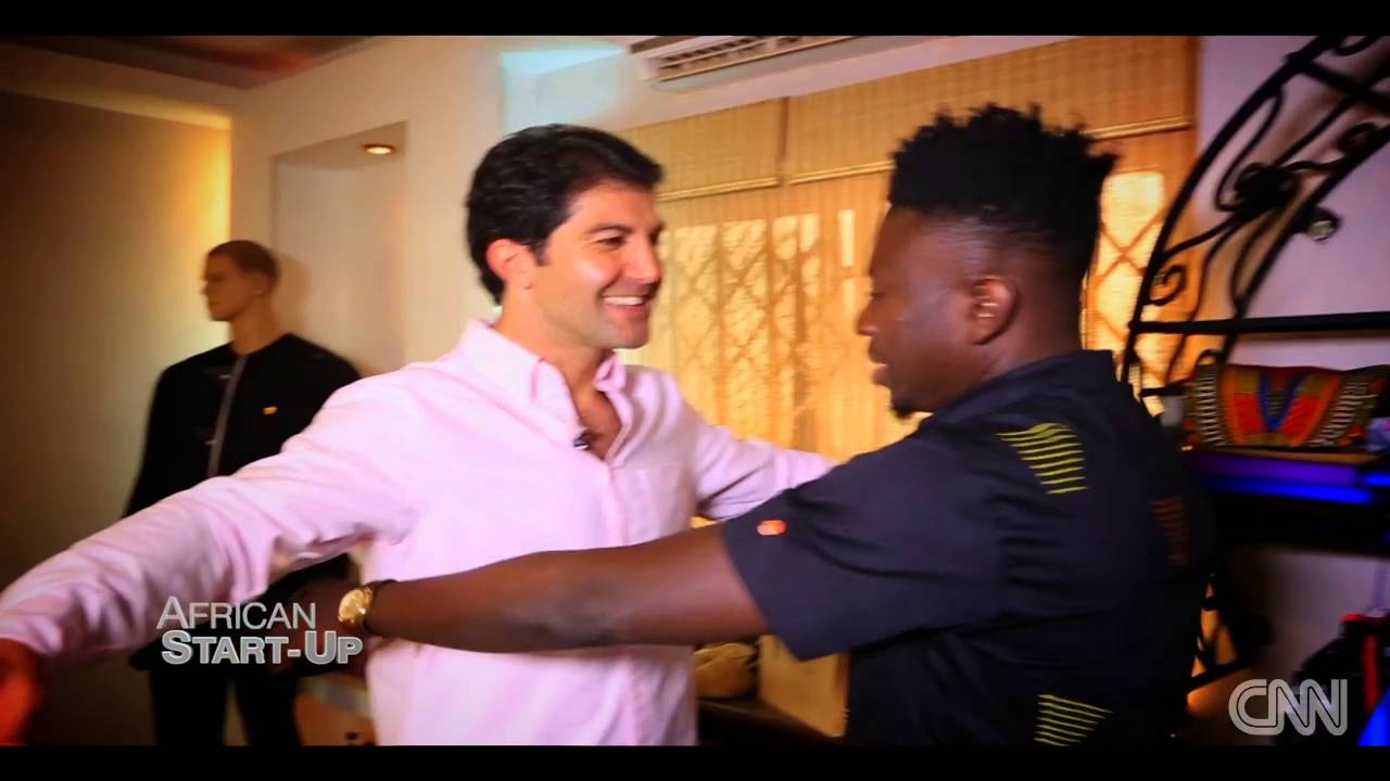 Amir Daftari checks out Chocolate Fashion by Ghana's Kwaku Bediako.