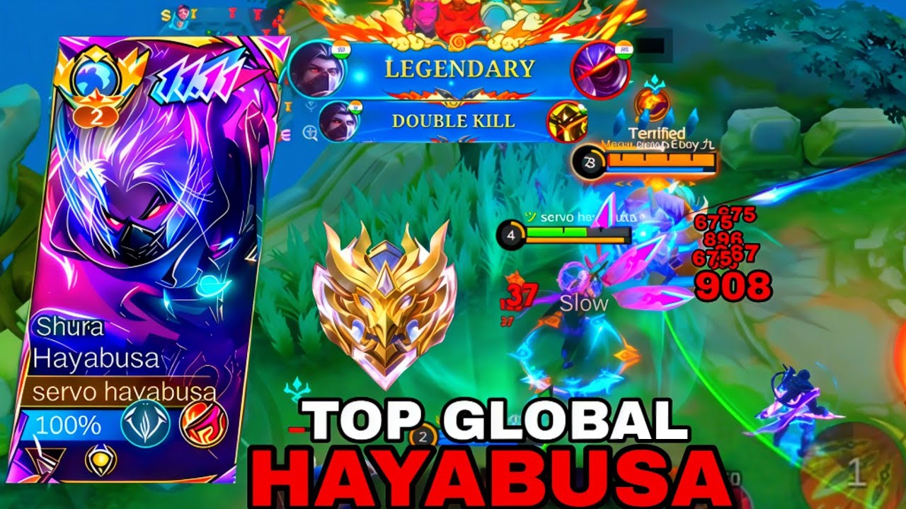 SOLO RANK MYTHICAL HONOR HAYABUSA GAMEPLAY | TOP GLOBAL HAYABUSA 💪