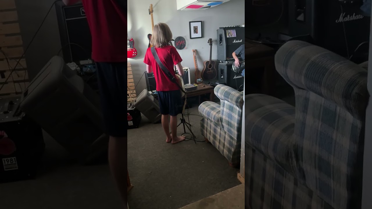 Keegan Farrar and the M & M’s (aka: adult supervision) practicing last Sunday to tighten their set!
