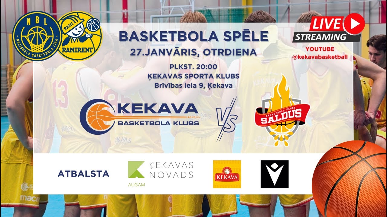 Ramirent Nacionālās basketbola līgas spēle BK Ķekava vs BK Saldus