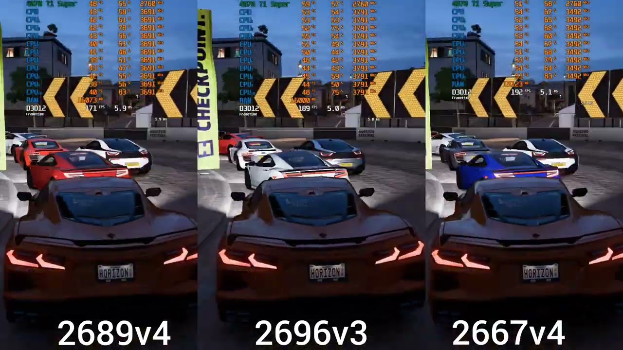  Сравнение Xeon 2689v4 vs 2696v3 vs 2667v4. Низкие настройки в 2к.
