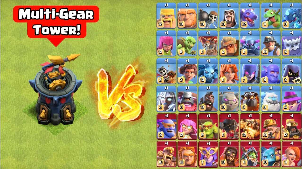 New Multi-Gear Tower vs Every Max Troop! - Clash of Clans