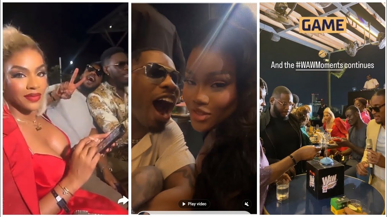 #bbnaijaallstars : Ceec ,Ike ,Soma ,Adekunle and Venita get LoVey at WAW Gift presentation.