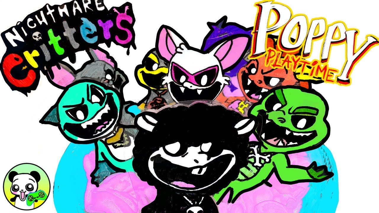 【POOPY PLAY TIME】ポピープレイタイム 4/ナイトメアクリッターズ/Nightmare Critters/characters/キャラクターをイラストで描いてみた/あわあわ/パンダ作