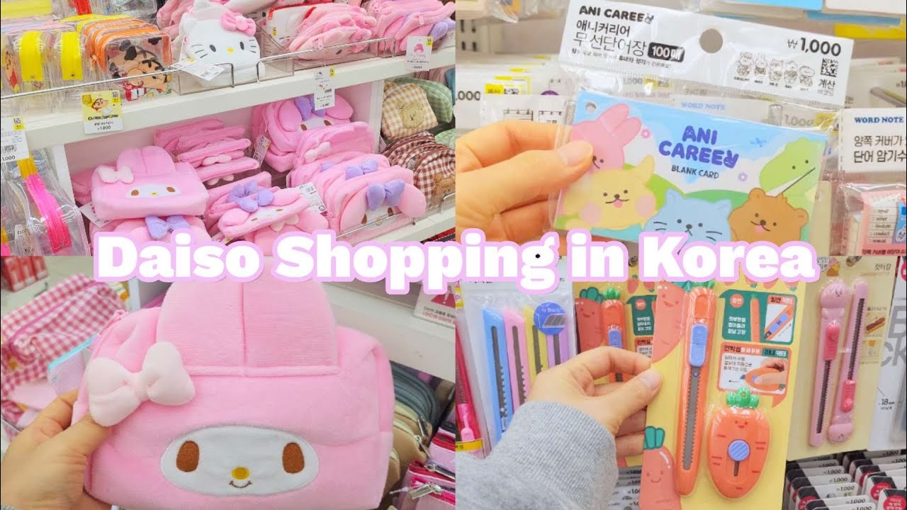 shopping in Korea vlog | cute stationery haul | New Daiso Korea |  daiso cute finds