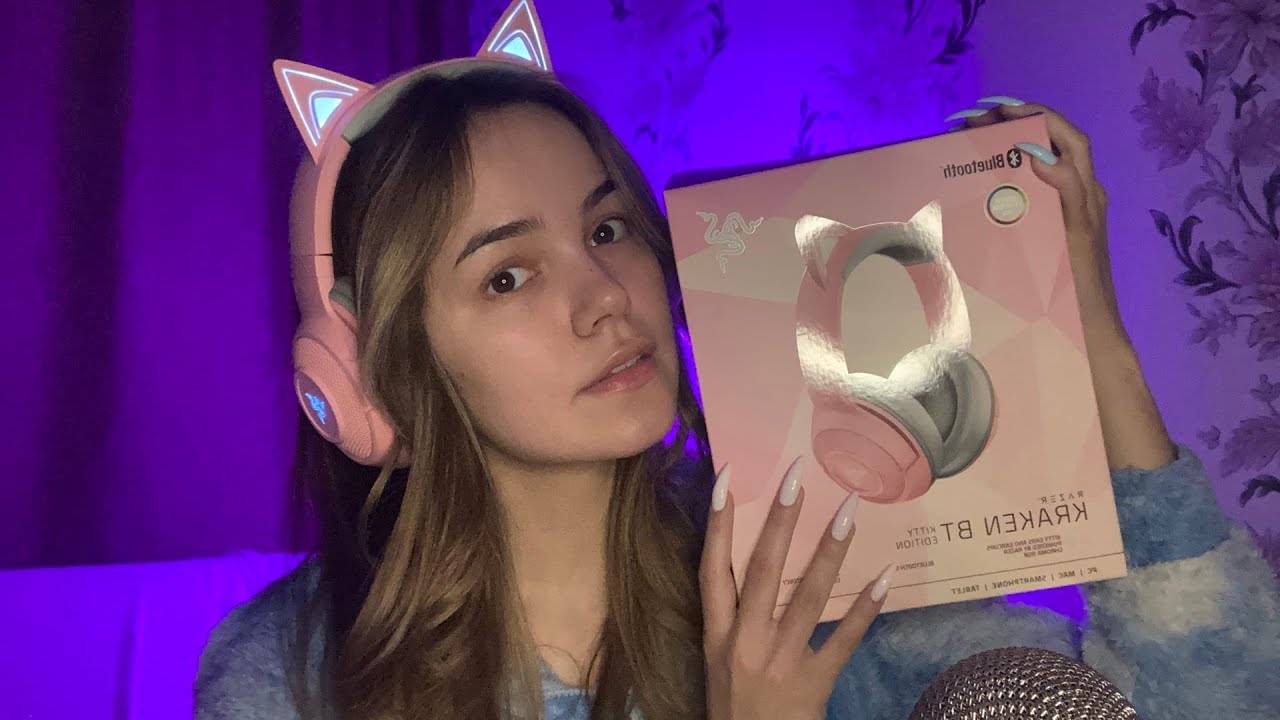 АСМР Наушники Razer Kraken BT Kitty Edition - Распаковка и Впечатления 💗 ASMR Unboxing & Impressions