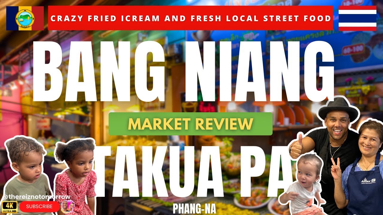 🇹🇭 Khao Lak Market Tour: Bang Niang & Chong Fa | Thai Street Food & Fried Ice Cream | 4K Vlog 2024