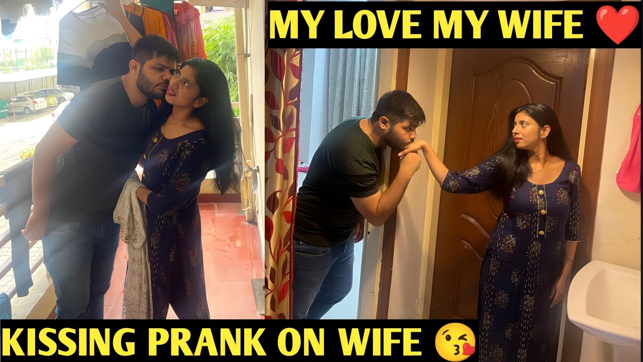 Kissing Prank on wife || Surprise gift for wife ||