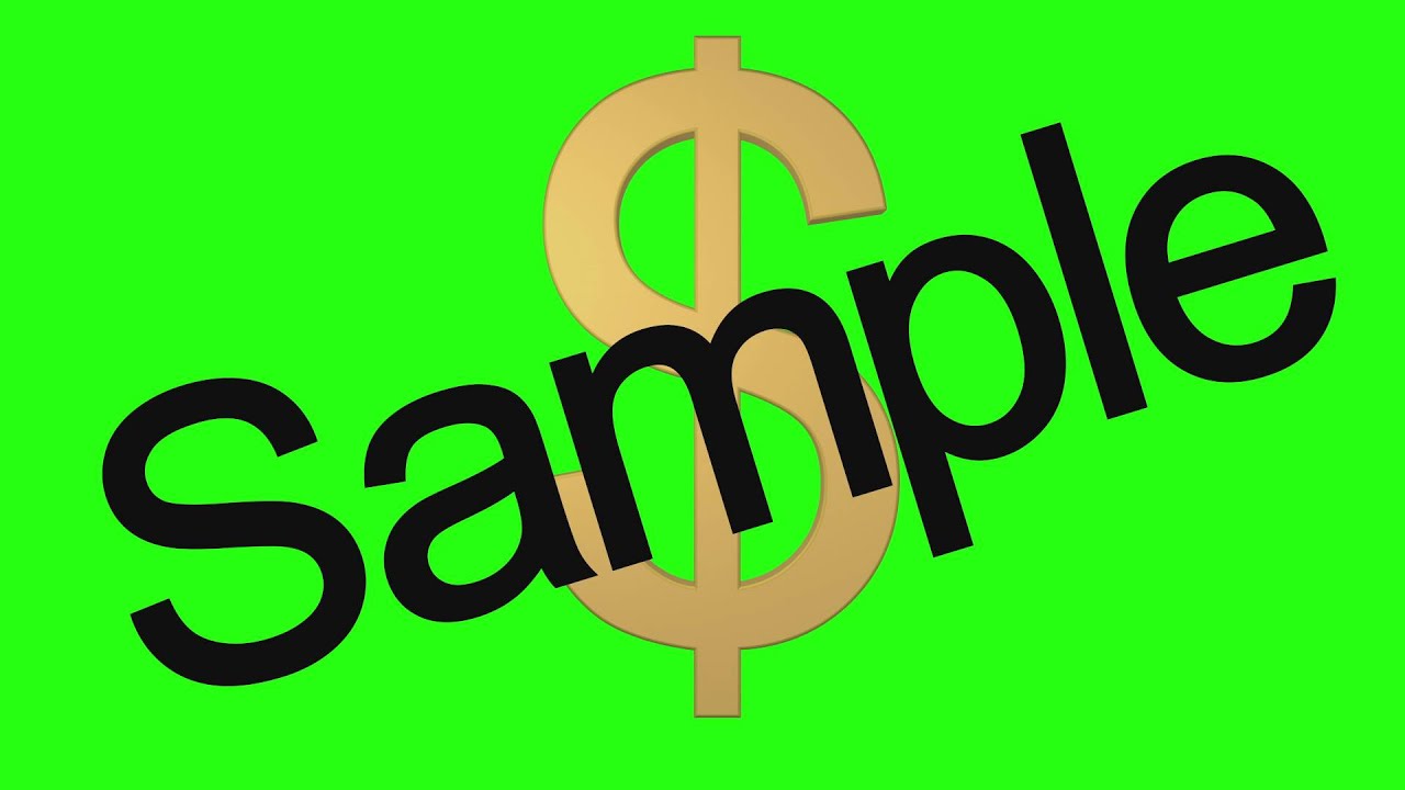 $ 3d USD dollar green screen loop stock footage