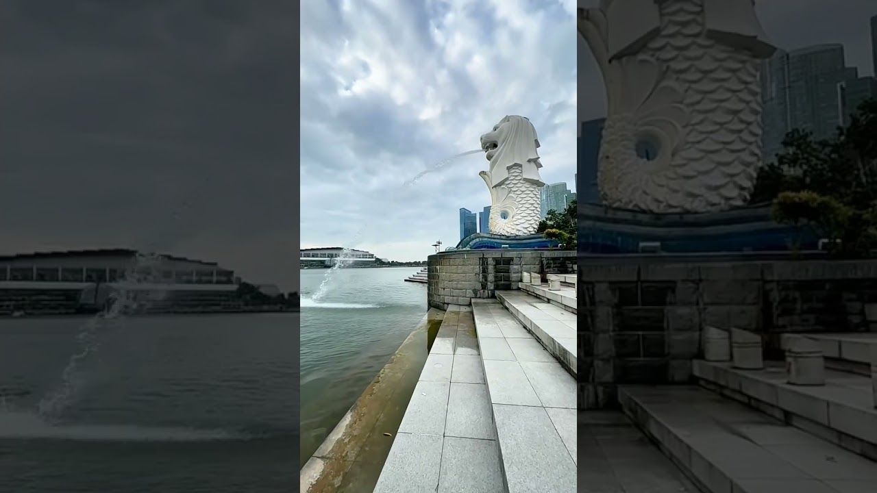 Singapore | Merlion statue and downtown Marina