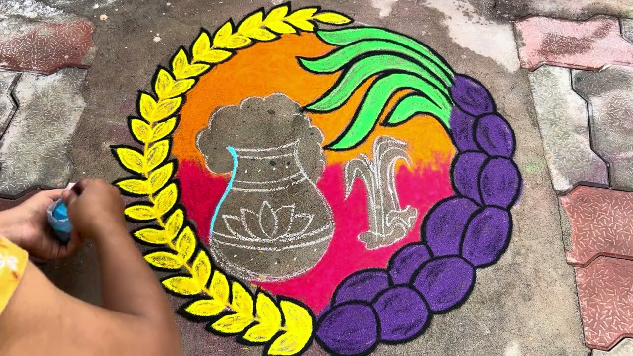 Pongalkolam design #muggulu #dialyrangoli #kolamrangoli #margazhirangolikolam #easyrangoli 