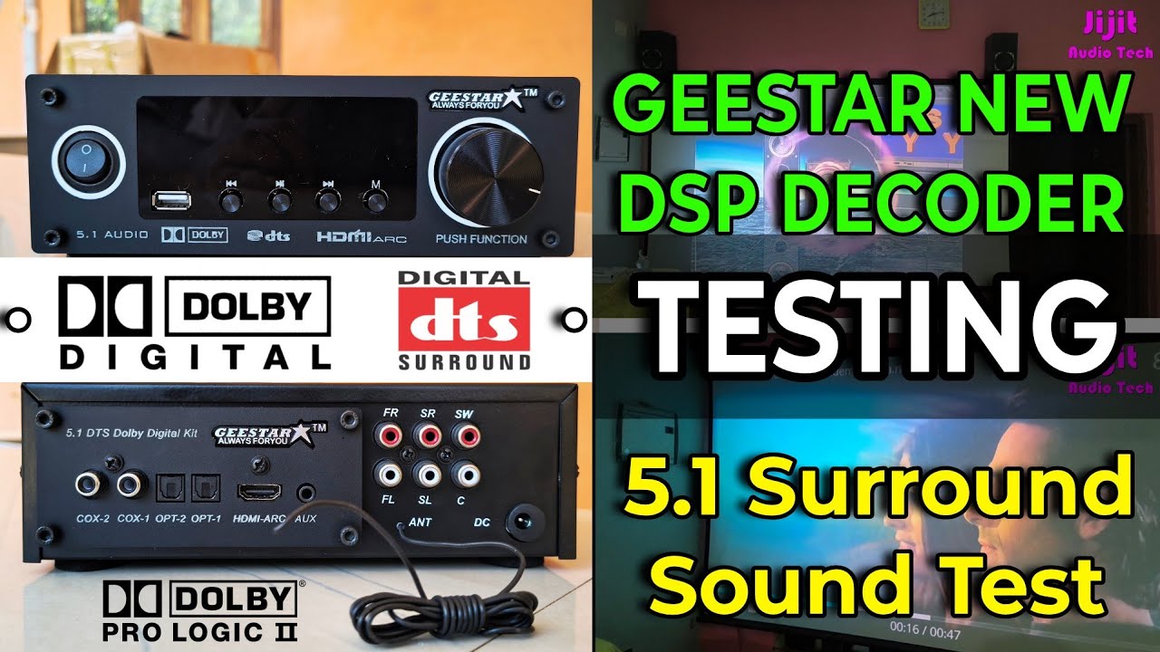 Geestar New 5.1 DSP DECODER Testing | Dolby Dts Surround Sound Testing in Malayalam | optical ARC