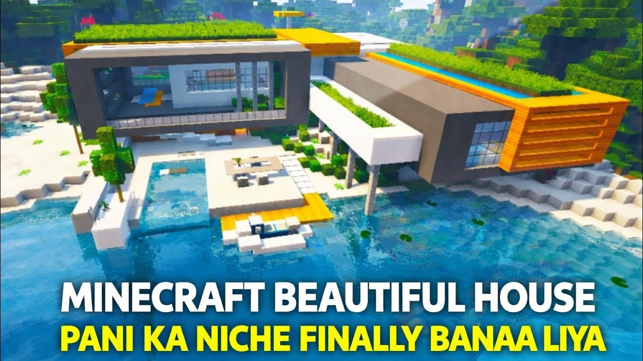 Minecraft Mein Beautiful Pani Ke Niche House Finally Bana Liya 😍🏠