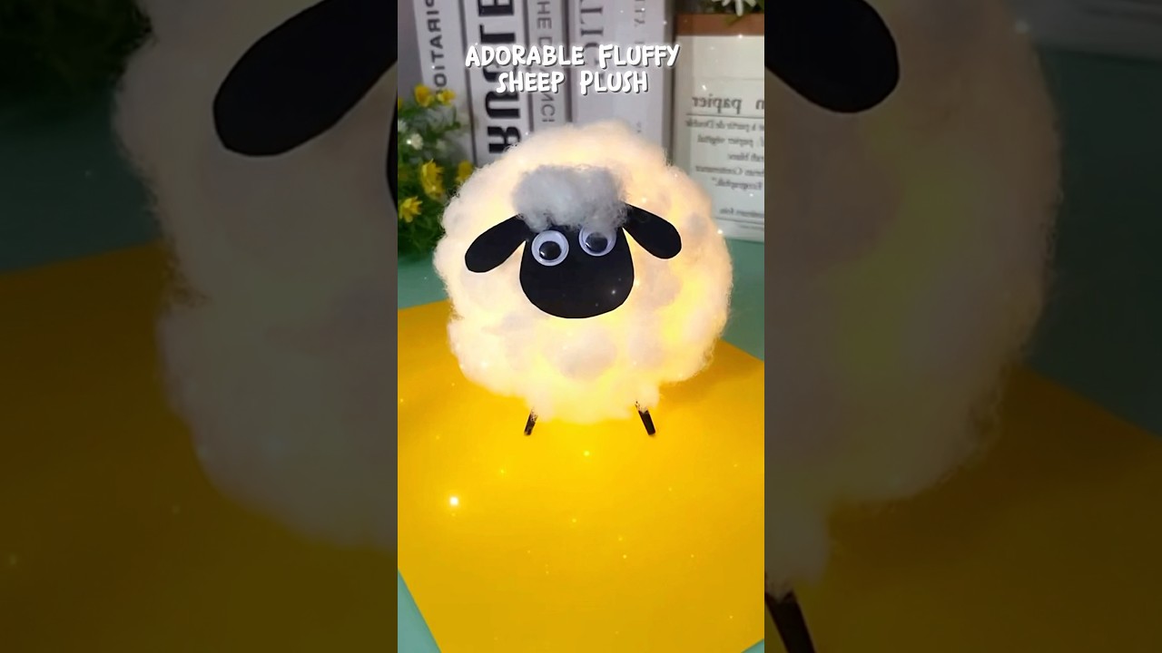 DIY Adorable Fluffy Sheep 🐑 Plush #shorts #art #diy #muktaartandcraft #youtubeshorts
