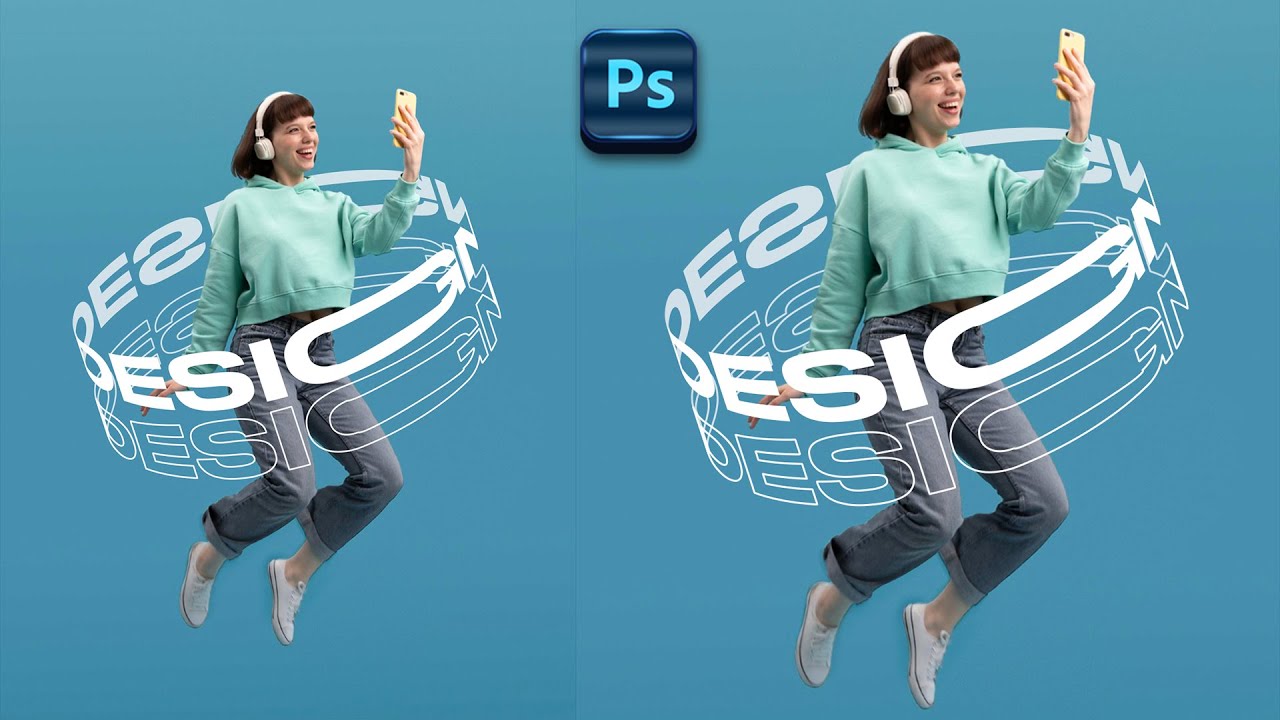 PS to create wrapping text effect   Photoshop for beginners