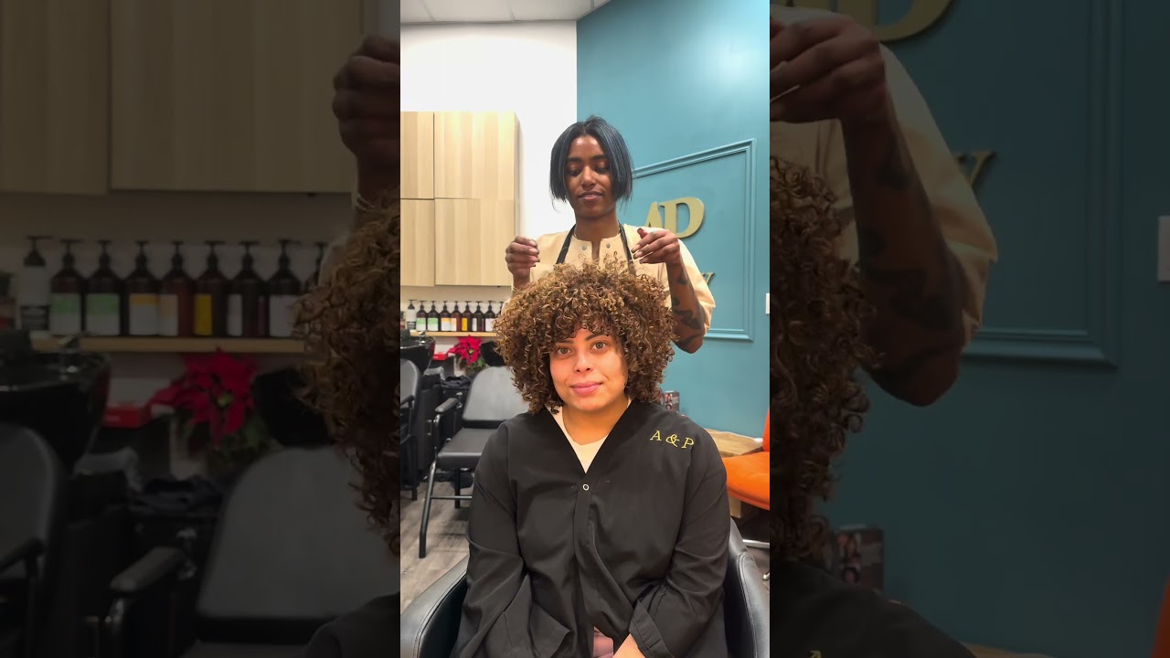 Keratin, highlights, color and curly cut😍