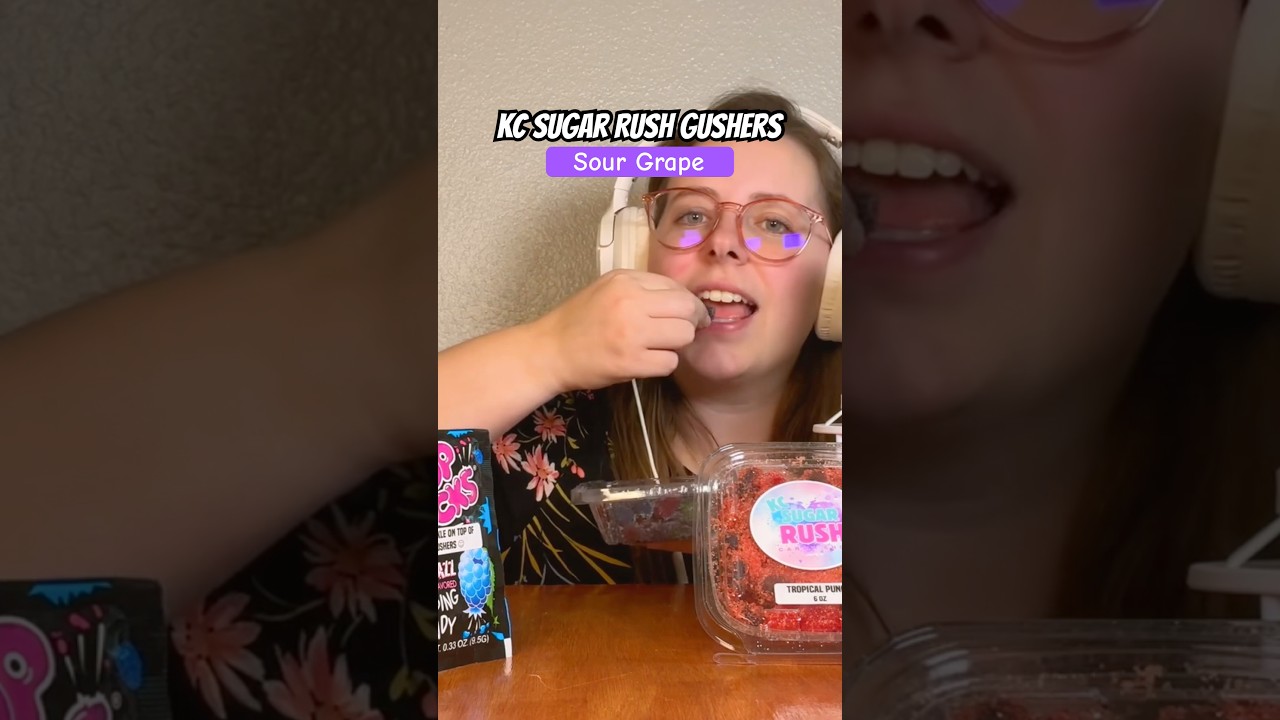 Sour Grape Gushers?! 🍇 Sweet & Tangy ASMR Treat! #Shorts #ASMR
