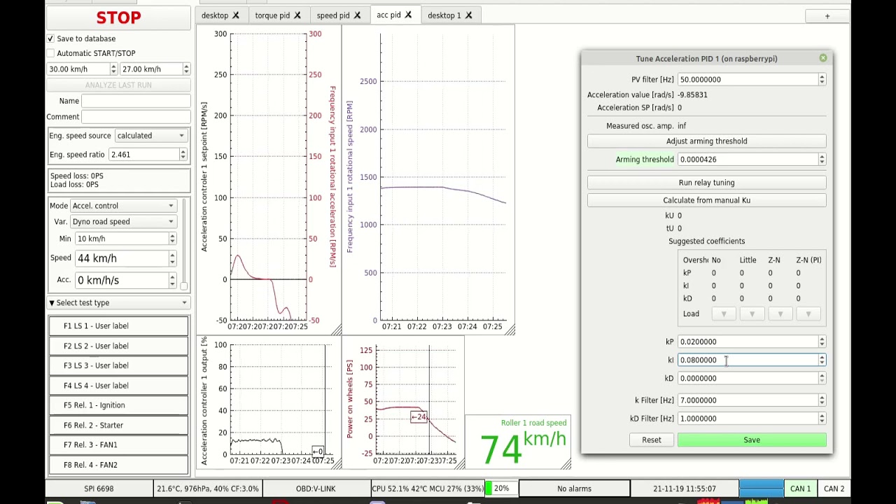 Tuning acceleration PID controller for chassis dyno