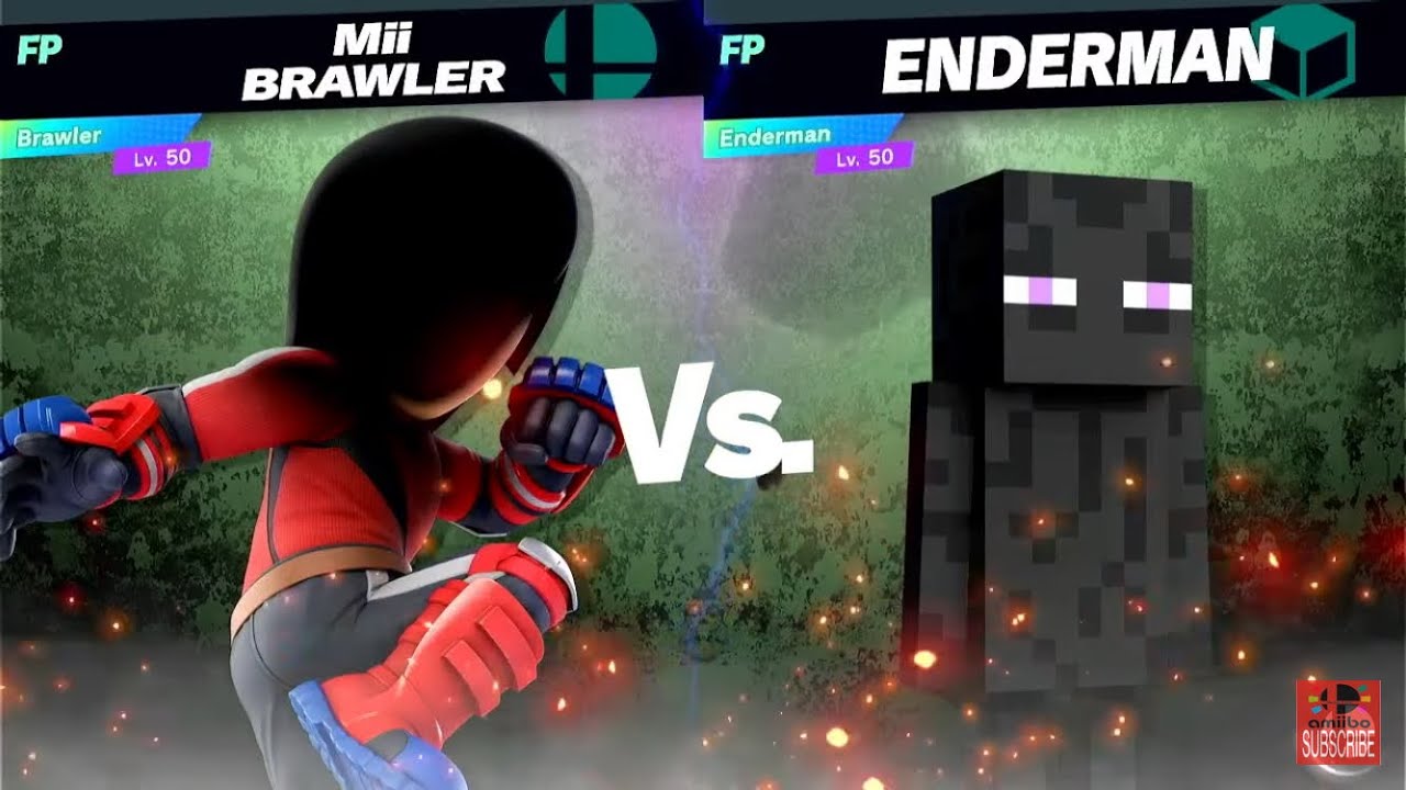 Super Smash Bros Ultimate Amiibo Fights Brawler vs the World EX vs Enderman