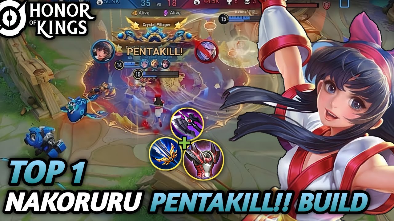 PENTAKILL! NAKORURU 1 HIT BUILD || Honor of Kings #hok #honorofkings 