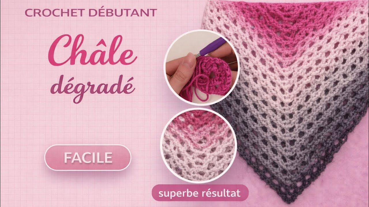 Châle Rosée au crochet ( Scheepjes whirl)
