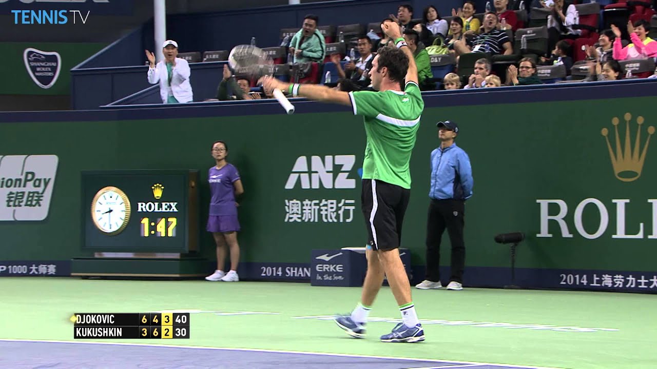 Mikhail Kukushkin Hot Shot Reflex v. Novak Djokovic Shanghai 2014