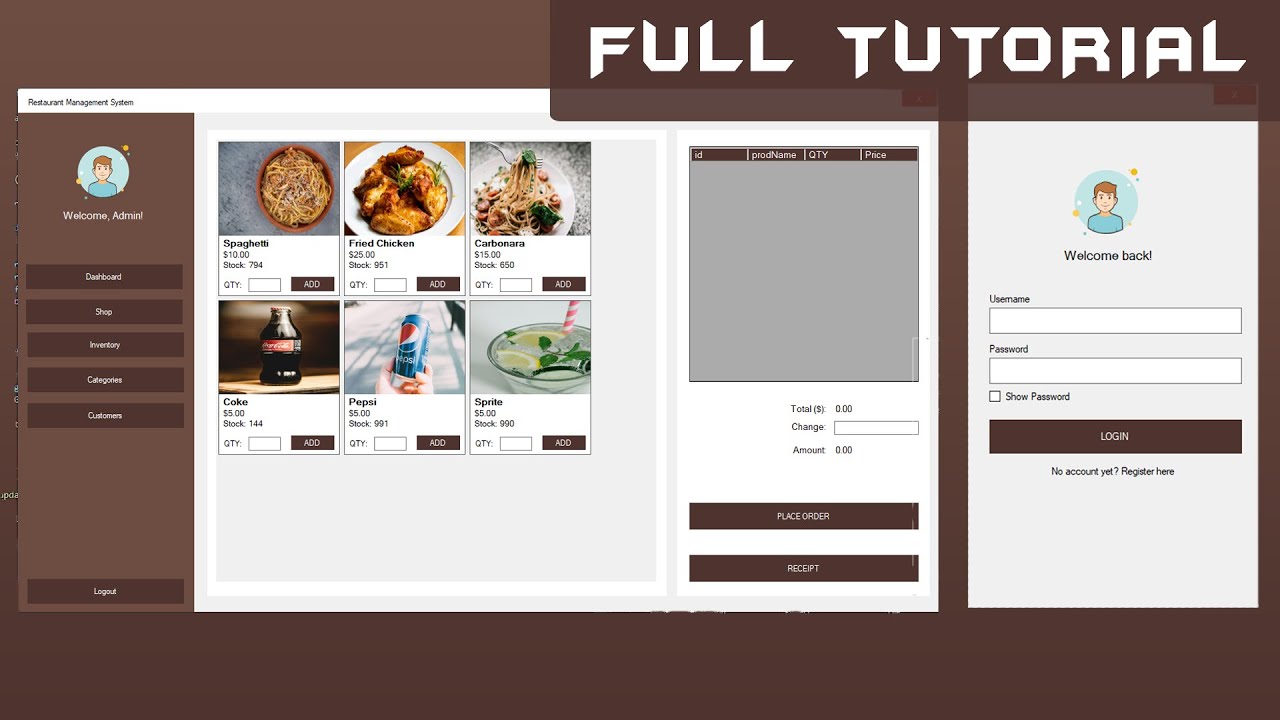 C# Full Tutorial - Restaurant Management System