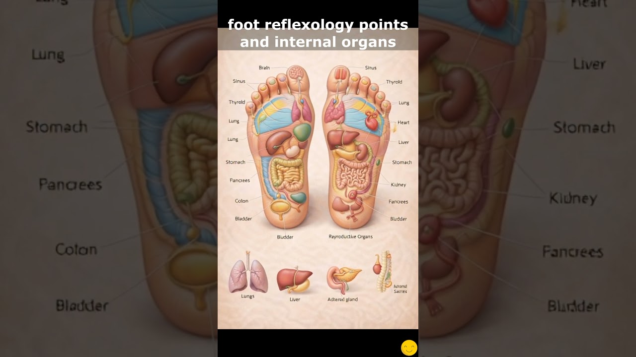 Foot reflexology points for internal organs 