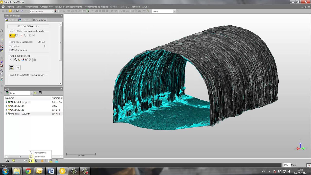 Trimble RealWorks - Creación de malla túnel