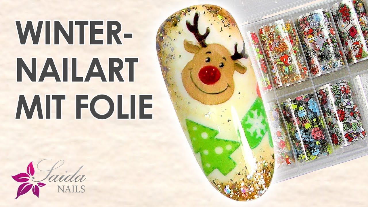 Wunderschöne Nailart-Weihnachstnägel ❀ Winternailart mit Folie