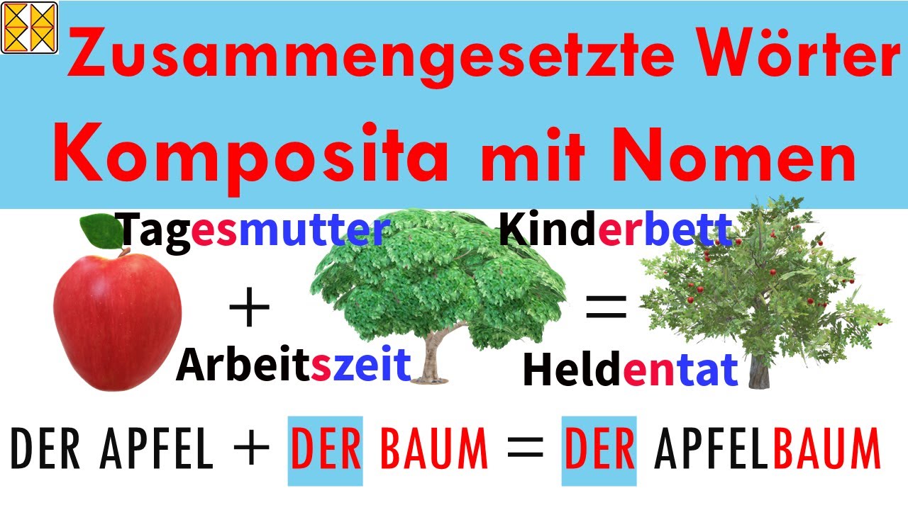 Zusammengesetzte Wörter: Komposita mit einem Nomen | with subtitles مترجم