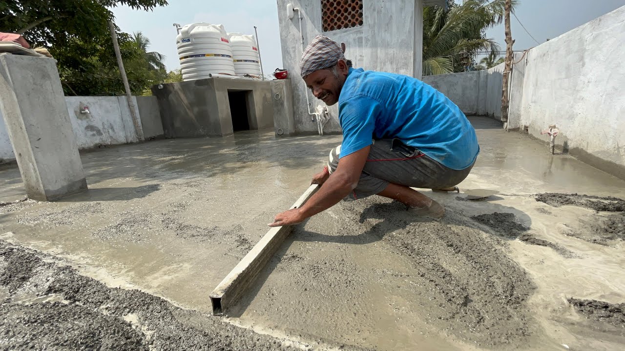 Flooring Techniques _ Roof Flooring with Chips Concrete Roof Flooring on low cost