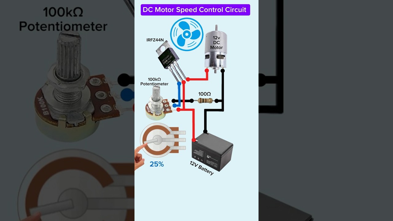 Speed Controller Circuit | DC Motor | Diagram Explanation #shorts #motor