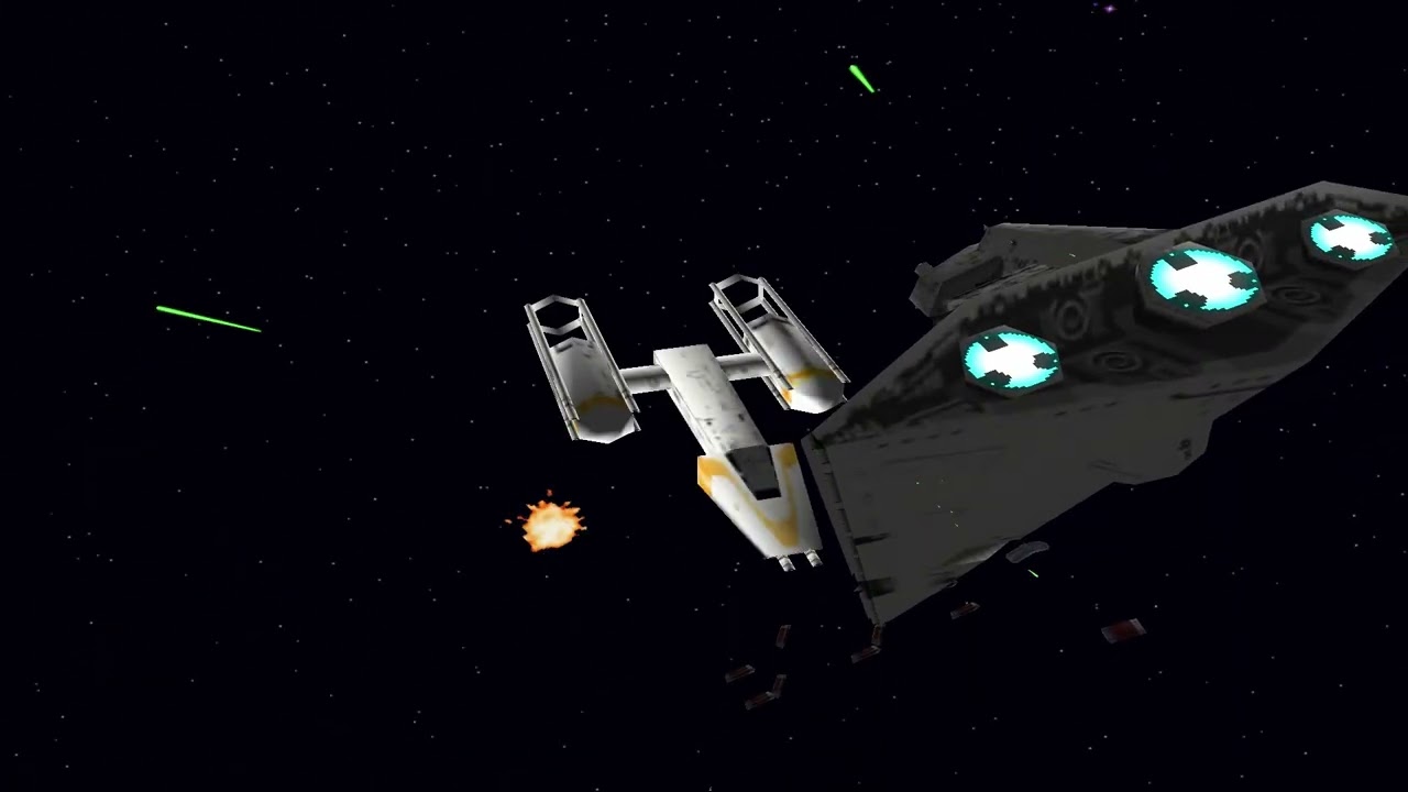 Star Wars X-wing vs Tie Fighter Attack on Imperial Star Destroyer Tormentor Hard Y-Wing Gold POV