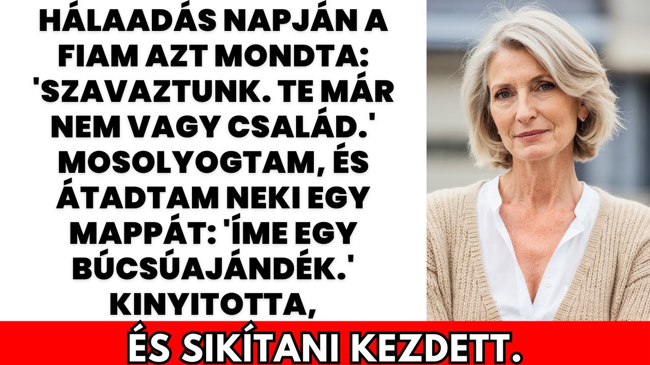Hálaadáskor a fiam azt mondta: többé nem vagy család. Átadtam neki egy mappát, és sikítani kezdett.