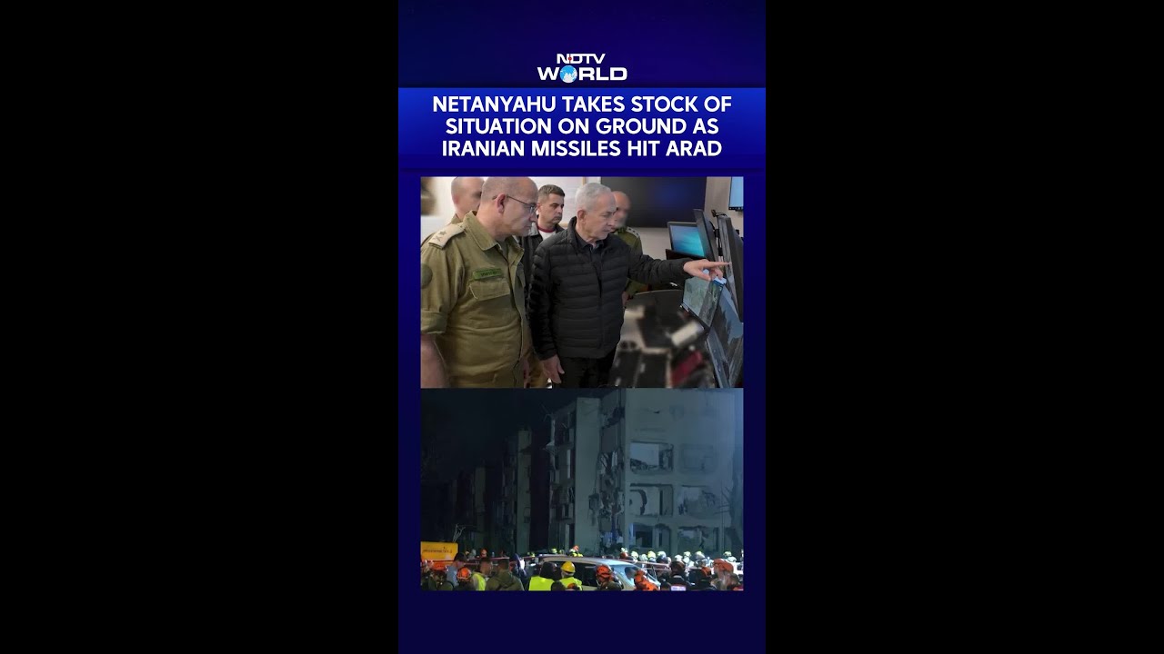 Israel PM Netanyahu Takes Stock Of Situation On Ground After Iranian Strikes Devastate Arad