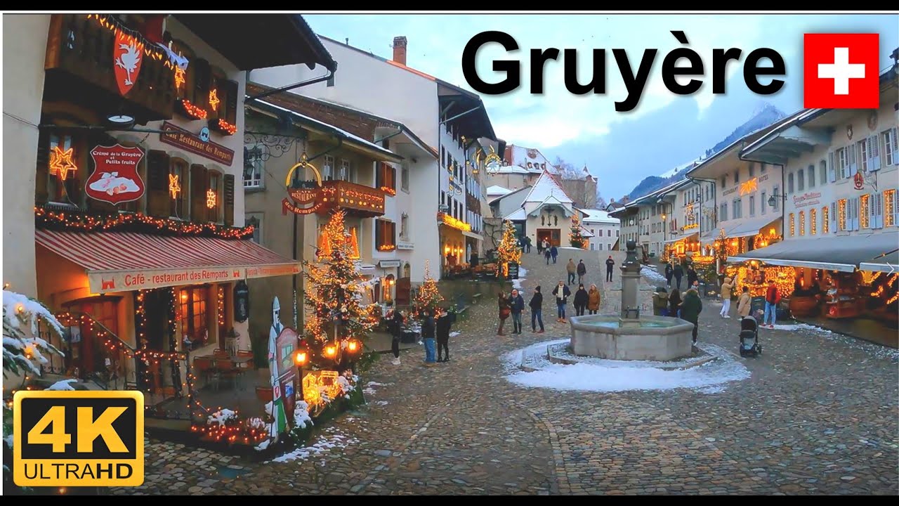 Gruyère - Switzerland - Christmas - Walking tour 4K #Gruyère #switzerland #christmas #swissvillage