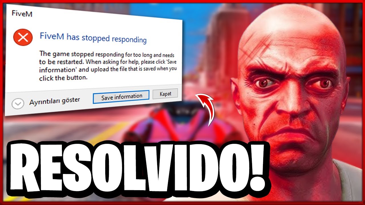 COMO RESOLVER ERRO FiveM has stopped responding