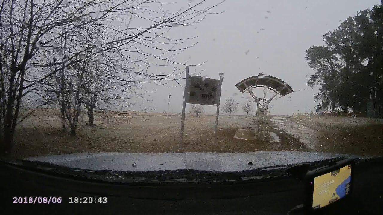 Driving around Old Adaminaby in falling snow