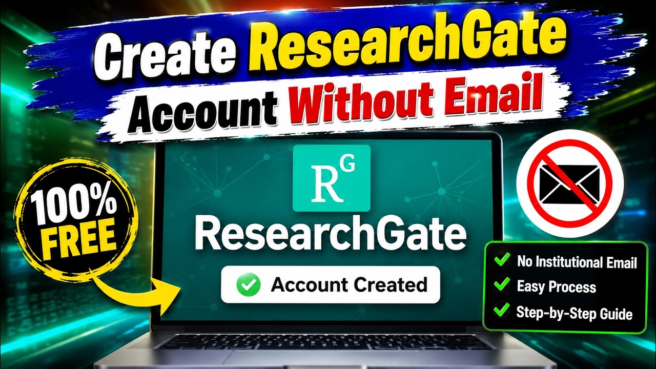 Как зарегистрироваться в ResearchGate без адреса электронной почты организации | Простое пошагово...