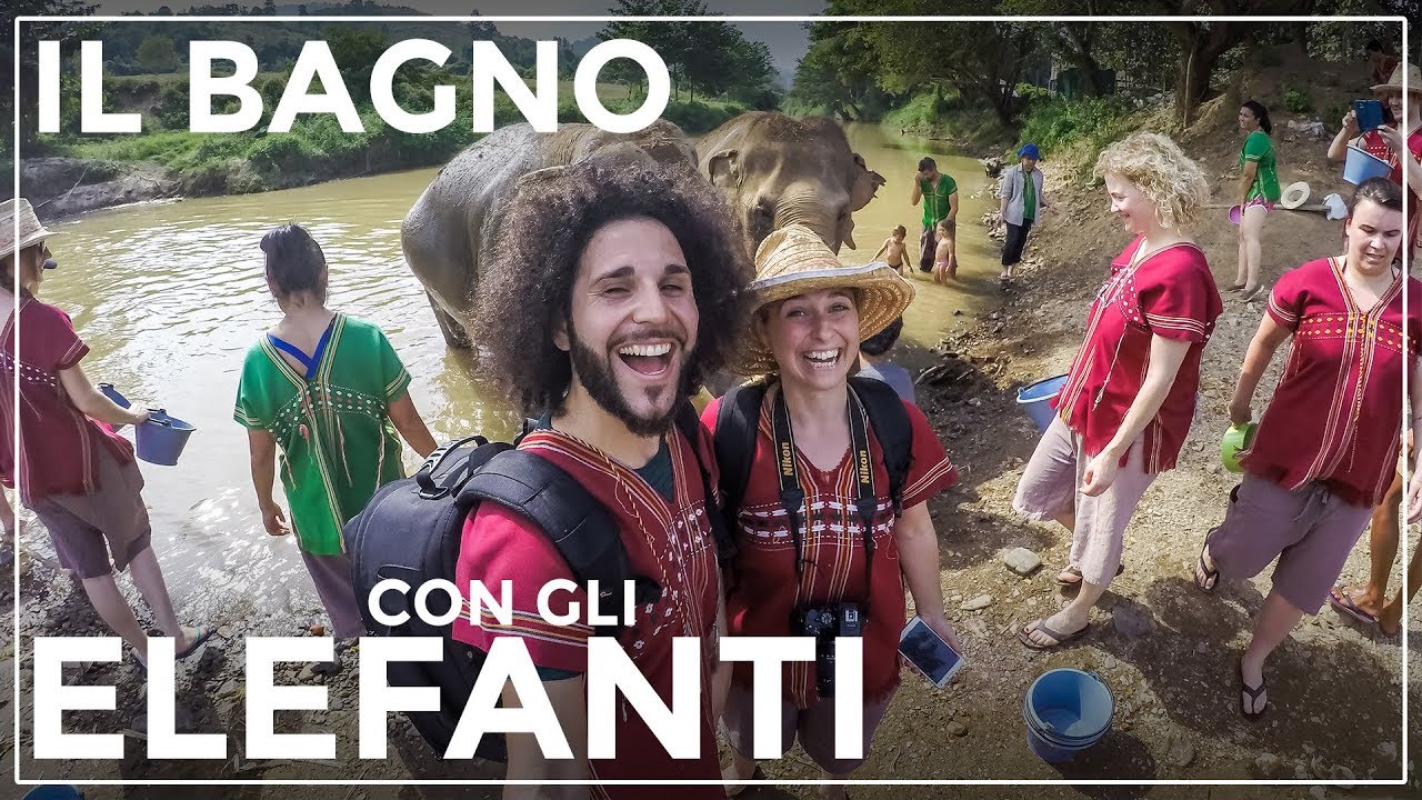 IL BAGNO CON GLI ELEFANTI - THAILANDIA