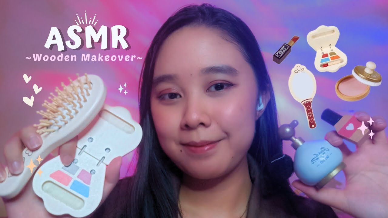 ASMR Doing Your Wooden Makeup 💄 Personal Attention and Pampering (wooden layered sounds for sleep)😴