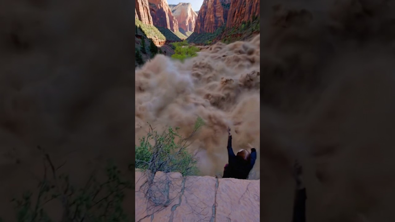 Zion National Park in Utah 😲😲😱 #flood