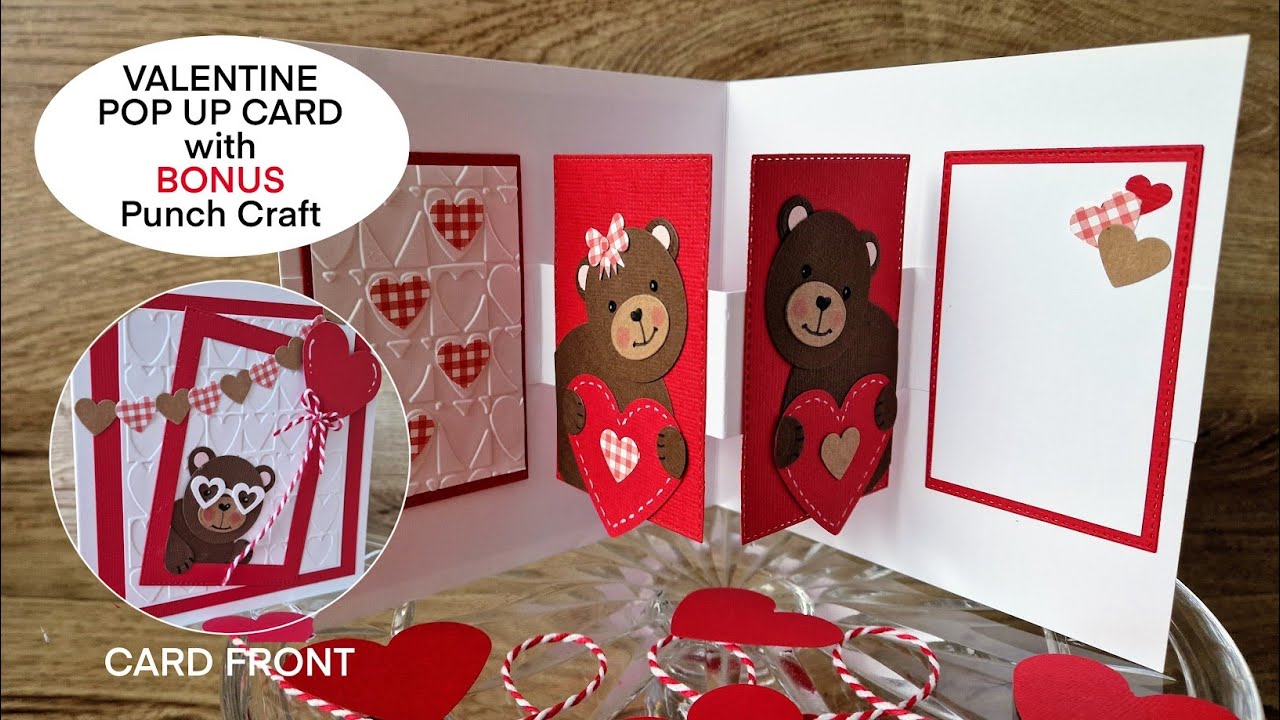 VALENTINE CARD with Pop Out Panels - with punch craft!