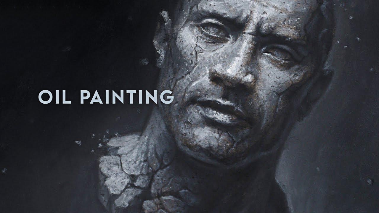 I painted The Rock as a rock. 🪨 OIL PAINTING TIMELAPSE