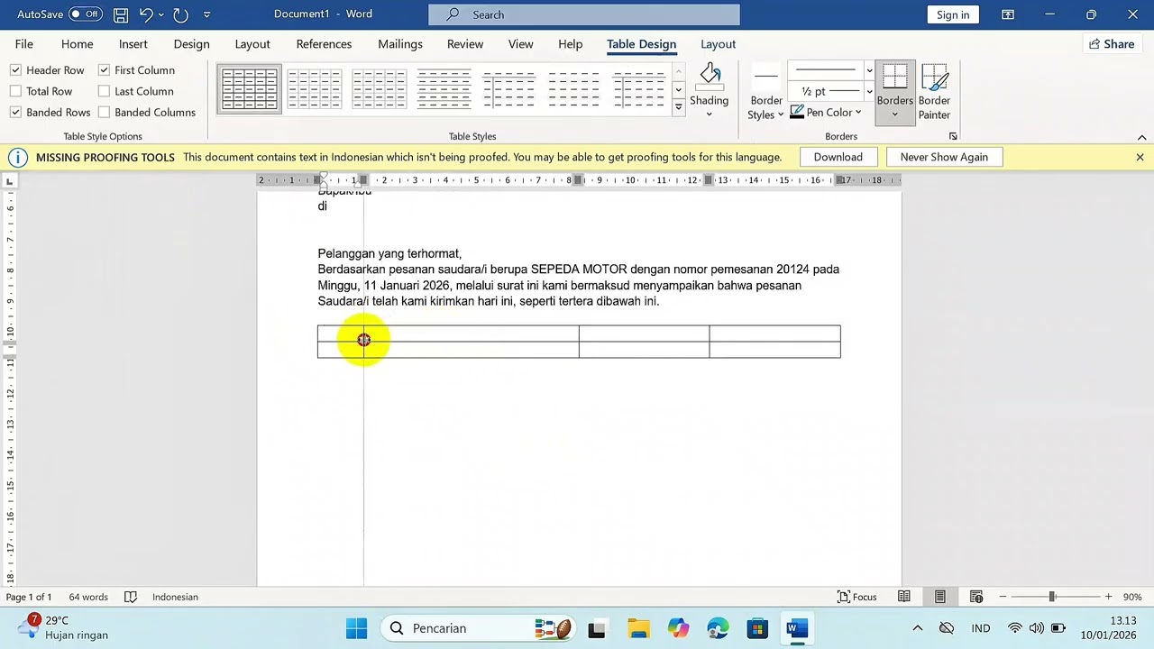 cara membuat surat massal atau mail merge pada Microsoft Word