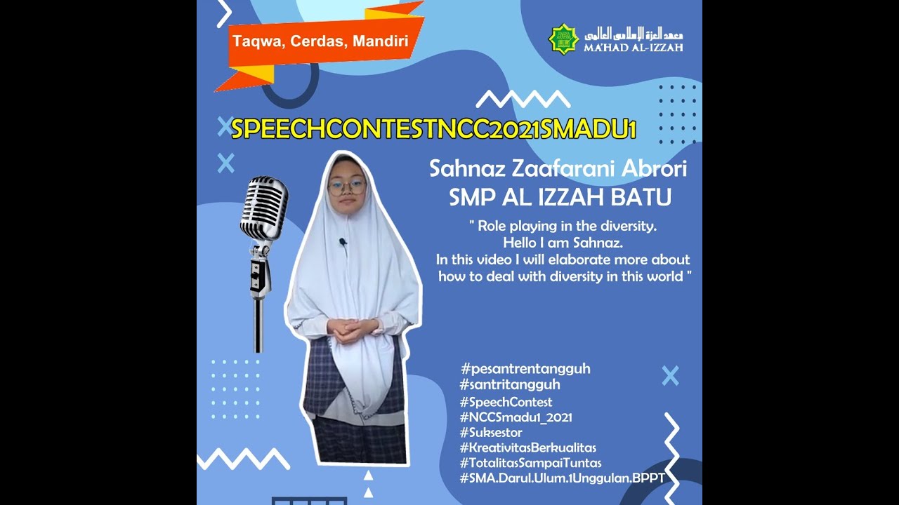 Sahnaz Zaafarani Abrori_SMP AL IZZAH BATU_SPEECHCONTESTNCC2021SMADU1